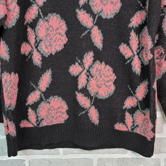Great Times Vintage Made in USA Floral Mock Turtle Neck Sweater Women's Unsized - Picture 14 of 14